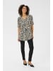 Kaffe Stricktunika BPanika A-shape in Turtledove/Black Paint Print