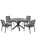 Beliani 5-tlg Gartentisch Set MALETTO/TAVIANO in Schwarz/Braun