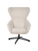Beliani Sessel DALEN in Beige/Schwarz - (W) 76 x (H) 111 x (L) 87 cm