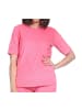 NORMANN Schlafanzug kurzarm Frottee Oberteil Pyjama Shirt Top in pink
