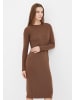 Finn Flare Strickkleid Fine Rib in dark beige