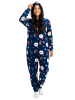 United Labels Weihnachtsmann X-MAS Jumpsuit mit Kapuze Santa Overall Onesie in blau
