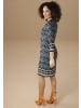 Aniston SELECTED Jerseykleid in schwarz-petrol-offwhite-zimt-braun