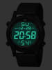 KHS Herren-Digitaluhr Platoon Schwarz mit Mesh-Armband
