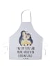 Mr. & Mrs. Panda Küchenschürze Pinguin umarmen mit Spruch in Weiß