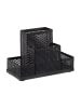 relaxdays Schreibtischorganizer in Schwarz - (B)16 x (H)11 x (T)8 cm