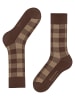 Burlington Buffalo Check Socke in Hazelnut