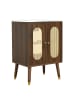 ABRIHOME Waschbeckenunterschrank in Walnut 61 cm mit Keramikbecken Ablageböden
