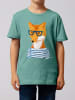 wat? Apparel T-Shirt Fuchs in Teal Monstera