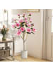 COSTWAY 90CM Kunstbaum mit Blüten in Rosa