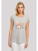 F4NT4STIC T-Shirt Blumen Osterhasen Ohren Dekor in grau meliert