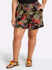 sheego Shorts in schwarz-burgund-bedruckt
