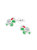Alexander York Ohrstecker SCHILDKRÖTE rote Mütze, weiß in 925 Sterling Silber, 2-tlg.