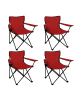 Coemo 4 Stk. Gartenstuhl faltbarer Campingstuhl  in Rot