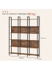 VASAGLE Bücherregal Barnet in Braun-Schwarz - (B)128 x (H)187.1 x (T)24 cm