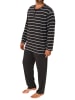 NORMANN langarm Pyjama Schlafanzug Streifen - 68144 in dunkelgrau