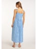 IZIA Damen Maxikleid Mit Allover-Print in Blau Weiss
