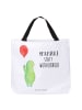 Mr. & Mrs. Panda Tote Bag Schildkröte Luftballon mit Spruch in Weiß