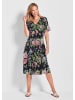GOLDNER Viskosekleid mit floralem Muster in marine / gemustert