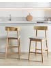 Beliani 2er-Set Barhocker ISANTI in Braun/Beige/Grau