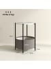 HOMCOM Beistelltisch-44L x 44B x 56H cm-Weiß+Grau