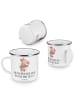 Mr. & Mrs. Panda Camping Emaille Tasse Dankbarer Gärtner mit Spruch in Weiß