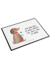 Mr. & Mrs. Panda Tischpad Hund Blume mit Spruch in Weiß