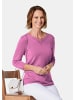 GOLDNER Kurzgröße:  Baumwollpullover mit Ajour-Details in malve