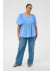 KAFFE curve Bluse kurzarm KCkarlia Loose fit in Vista Blue
