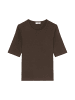 Marc O'Polo DENIM T-Shirt mit feiner Struktur in dark chocolate
