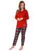 NORMANN Pyjama lang Karohose - 69298 in rot