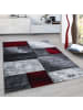 KADIMA DESIGN Teppich Kurzflor Karo Look Polypropylen Wohnzimmer in Rot