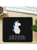 Mr. & Mrs. Panda Mousepad Einhorn Mann mit Spruch in Schwarz