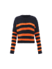 myMo Damen Strickpullover in SCHWARZ ORANGE