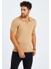 Leif Nelson Herren T-Shirt Feinstrick Polo LN-7605 in kaffeefarben