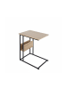 relaxdays Beistelltisch in Hellbraun/Schwarz - (B)55 x (H)60 x (T)36 cm