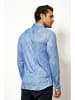 Wappen Langarm FreizeitHemd für Herren in hell-blau
