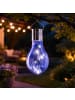 MARELIDA LED Solar Glühbirne GLOW in blau - H: 14cm