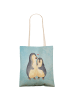 Mr. & Mrs. Panda Tote Bag Pinguin umarmen ohne Spruch in Eisblau