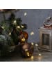MARELIDA LED Drahtlichterkette Sterne 40 Tautropfen LED Timer Batterie in silber