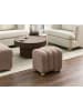 Beliani Pouf IDYLLWILD in Beige/Braun - (W) 49 x (H) 46 x (L) 38 cm