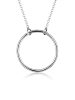 Elli Halskette 925 Sterling Silber Charmträger, Kreis in Silber