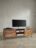 KADIMA DESIGN Lowboard NISHAN, Sheesham Massivholz, 160x54x40 cm, Industrial Design