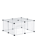 relaxdays Freilaufgehege in Transparent/ Weiß - (B)75 x (H)37 x (T)75 cm