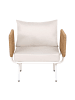 Beliani Sessel BAUCINA in Beige/Weiß/Braun - (W) 77 x (H) 75 x (L) 68 cm