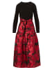 Adrianna Papell Cocktail Kleid Combo Floral Jacquard Dress in schwarz/rot