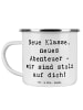 Mr. & Mrs. Panda Becher Spruch Erster Schultag Abenteuer mit Spruch in Weiß