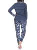 NORMANN Langarm Schlafanzug Pyjama Bündchen Streifen in marine