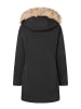 More & More leicht taillierter, warmer Parka, Kapuze in black