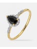 Diamant L'éternel Ring, mit Saphir, 375 Gelbgold